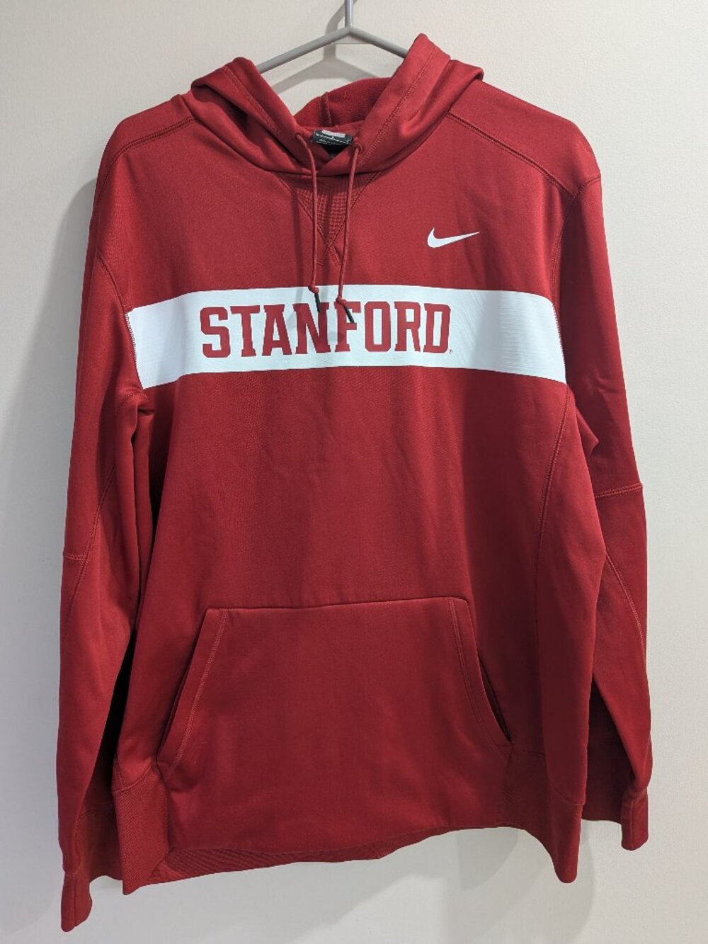 Nike Stanford Cardinals Pullover Hoodie Prominent White Chest Stripe Fleece